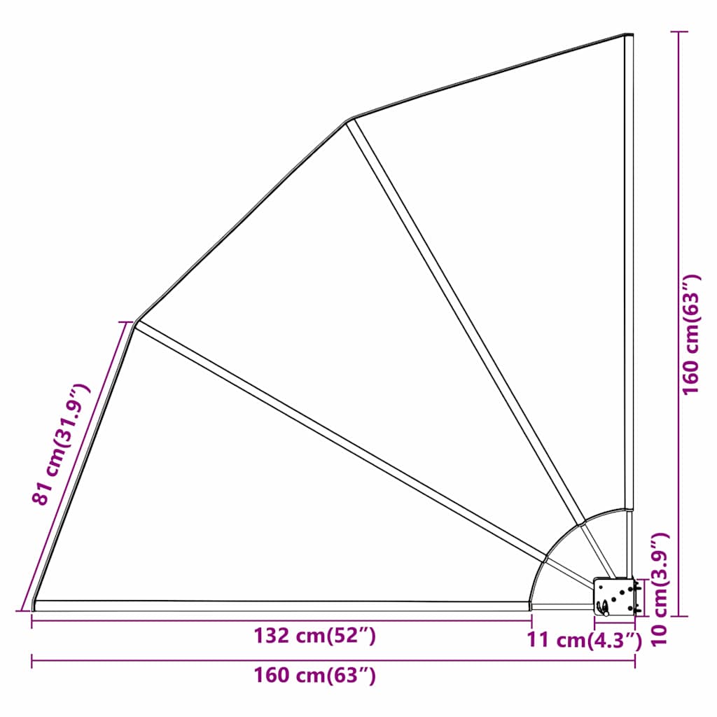 vidaXL Αδιάφανο σκίαστρο μπαλκονιού Άμμος 160 x 160 cm Πολυεστέρας