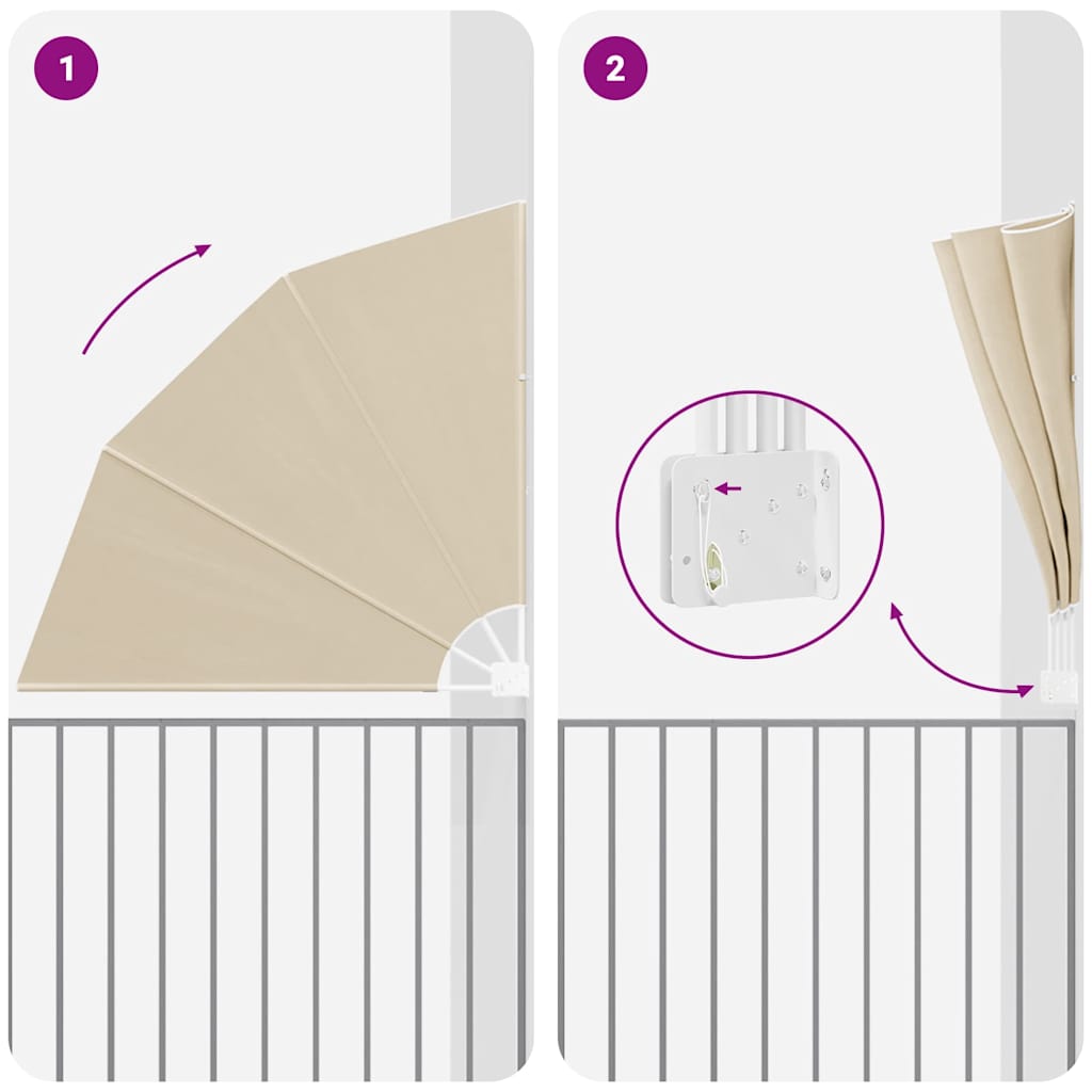 vidaXL Αδιάφανο σκίαστρο μπαλκονιού Μπεζ 140 x 140 cm Πολυεστέρας