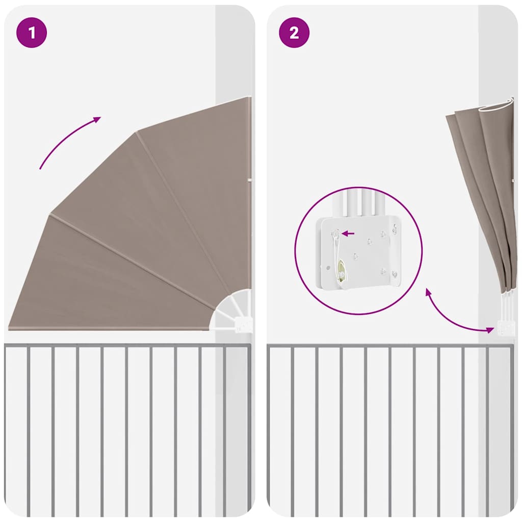 vidaXL Αδιάφανο σκίαστρο μπαλκονιού Taupe 140 x 140 cm Πολυεστέρας