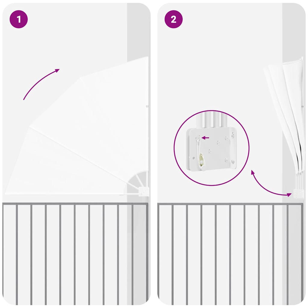 vidaXL Αδιάφανο σκίαστρο μπαλκονιού Λευκό 140 x 140 cm Πολυεστέρας