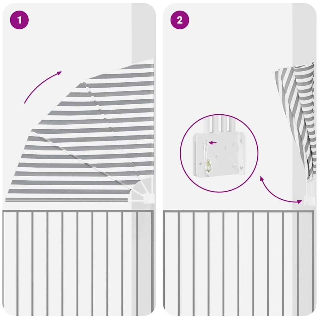 vidaXL Αδιάφανο σκίαστρο μπαλκονιού Γκρι και Λευκό 140 x 140 cm