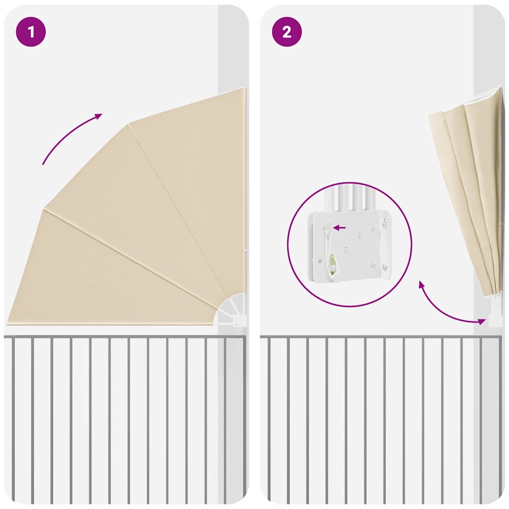 vidaXL Αδιάφανο σκίαστρο μπαλκονιού Μπεζ 210 x 210 cm Πολυεστέρας