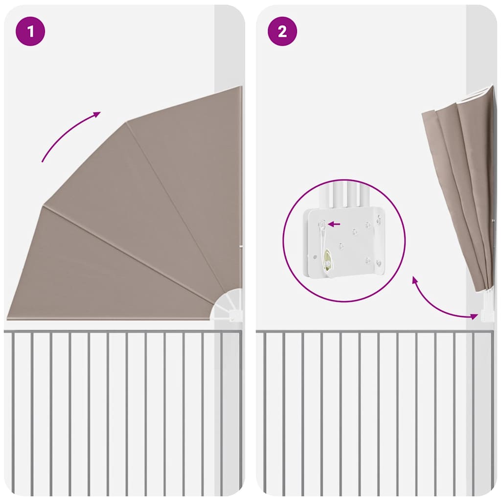 vidaXL Αδιάφανο σκίαστρο μπαλκονιού Taupe 210 x 210 cm Πολυεστέρας