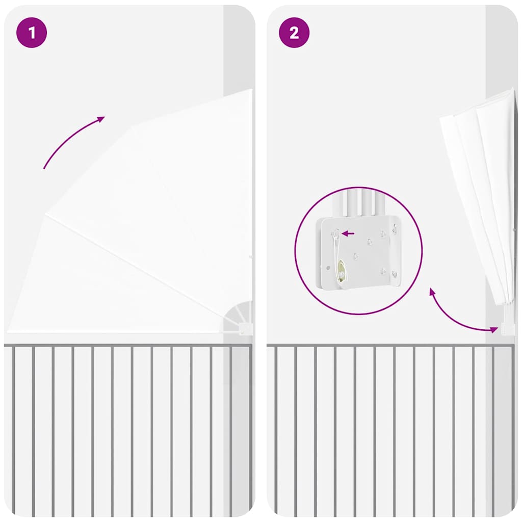 vidaXL Αδιάφανο σκίαστρο μπαλκονιού Λευκό 210 x 210 cm Πολυεστέρας