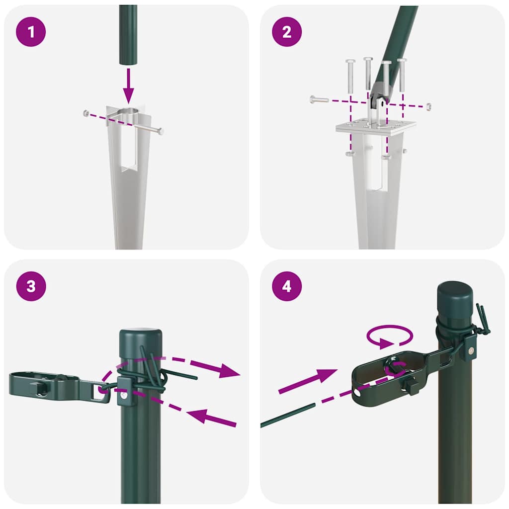vidaXL Πό posts φράχτη 13 pcs Πράσινο Ø32mm 60 εκ