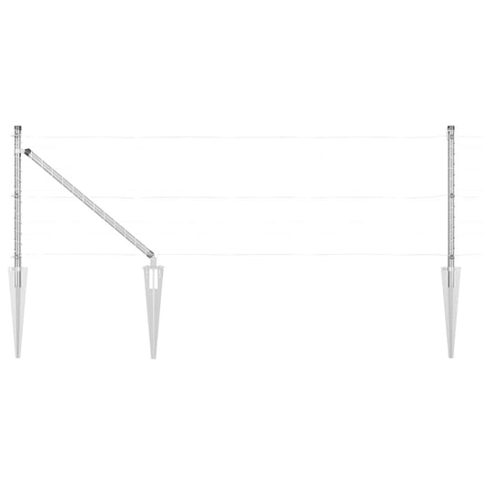 vidaXL Πό posts φράχτη 13 pcs Ασημί Ø32mm 100 εκ Γαλβανισμένος χάλυβας