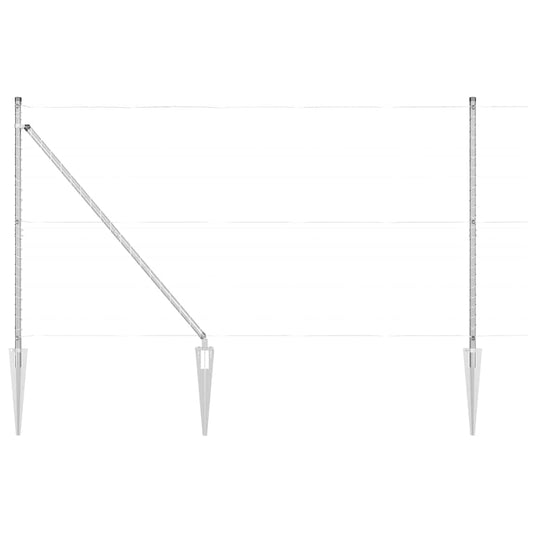 vidaXL Πό posts φράχτη 7 pcs Ασημί Ø32mm 140 εκ Γαλβανισμένος χάλυβας