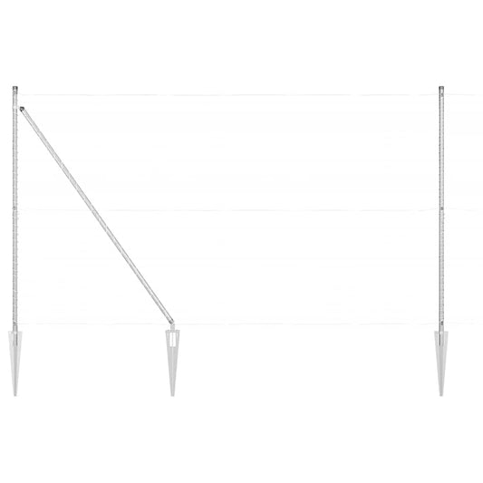 vidaXL Πό posts φράχτη 7 pcs Ασημί Ø32mm 180 εκ Γαλβανισμένος χάλυβας