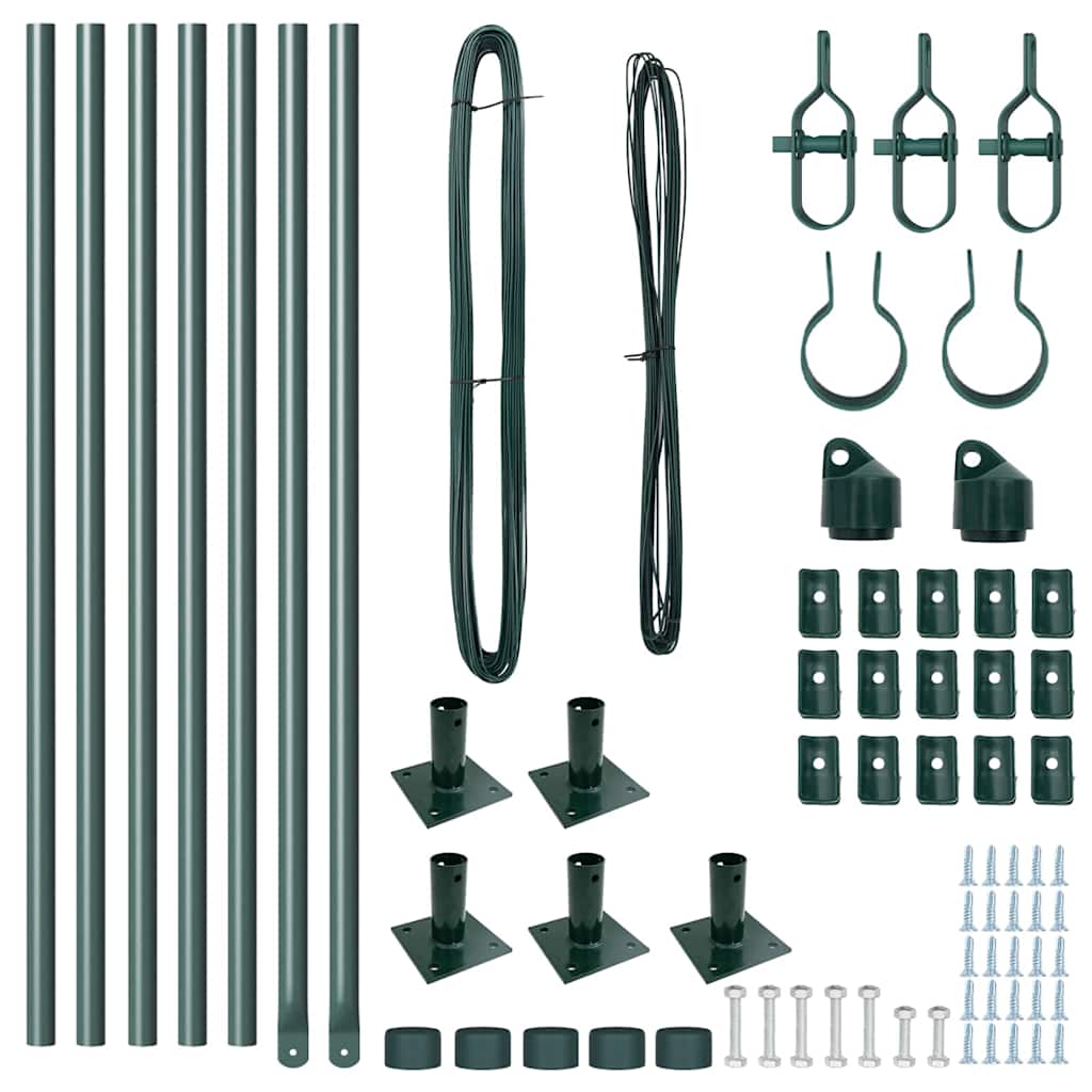 vidaXL Πό posts φράχτη 7 pcs Πράσινο Ø32mm 110 εκ