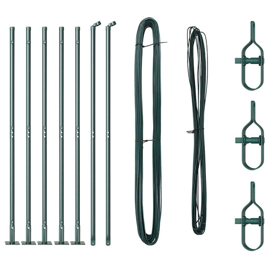 vidaXL Πό posts φράχτη 7 pcs Πράσινο Ø32mm 130 εκ