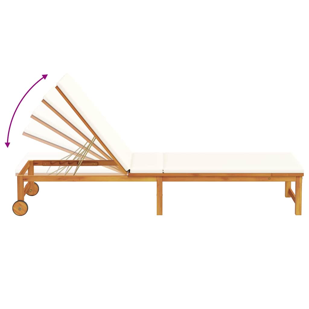 vidaXL Ξαπλώστρα 2 pcs Καφέ 53 x 202 x 89εκ Μασίφ ξύλο ακακίας