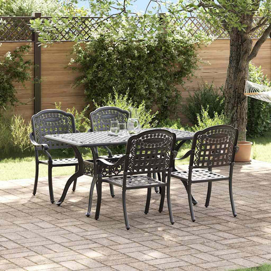 vidaXL Σέτ φαγητού για κήπο 5 pcs Μαύρο Αλουμίνιο