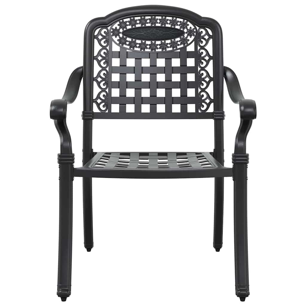 vidaXL Σέτ φαγητού για κήπο 5 pcs Μαύρο Αλουμίνιο