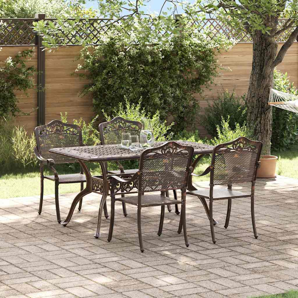 vidaXL Σέτ φαγητού για κήπο 5 pcs Μπρονζέ Αλουμίνιο
