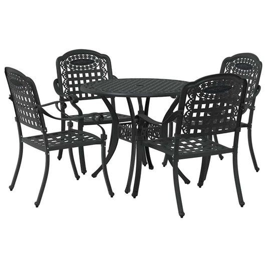vidaXL Σέτ φαγητού για κήπο 5 pcs Μαύρο Αλουμίνιο