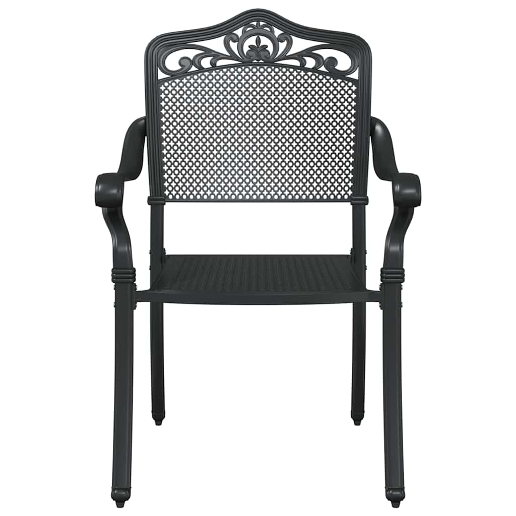 vidaXL Σέτ φαγητού για κήπο 7 pcs Μαύρο Αλουμίνιο