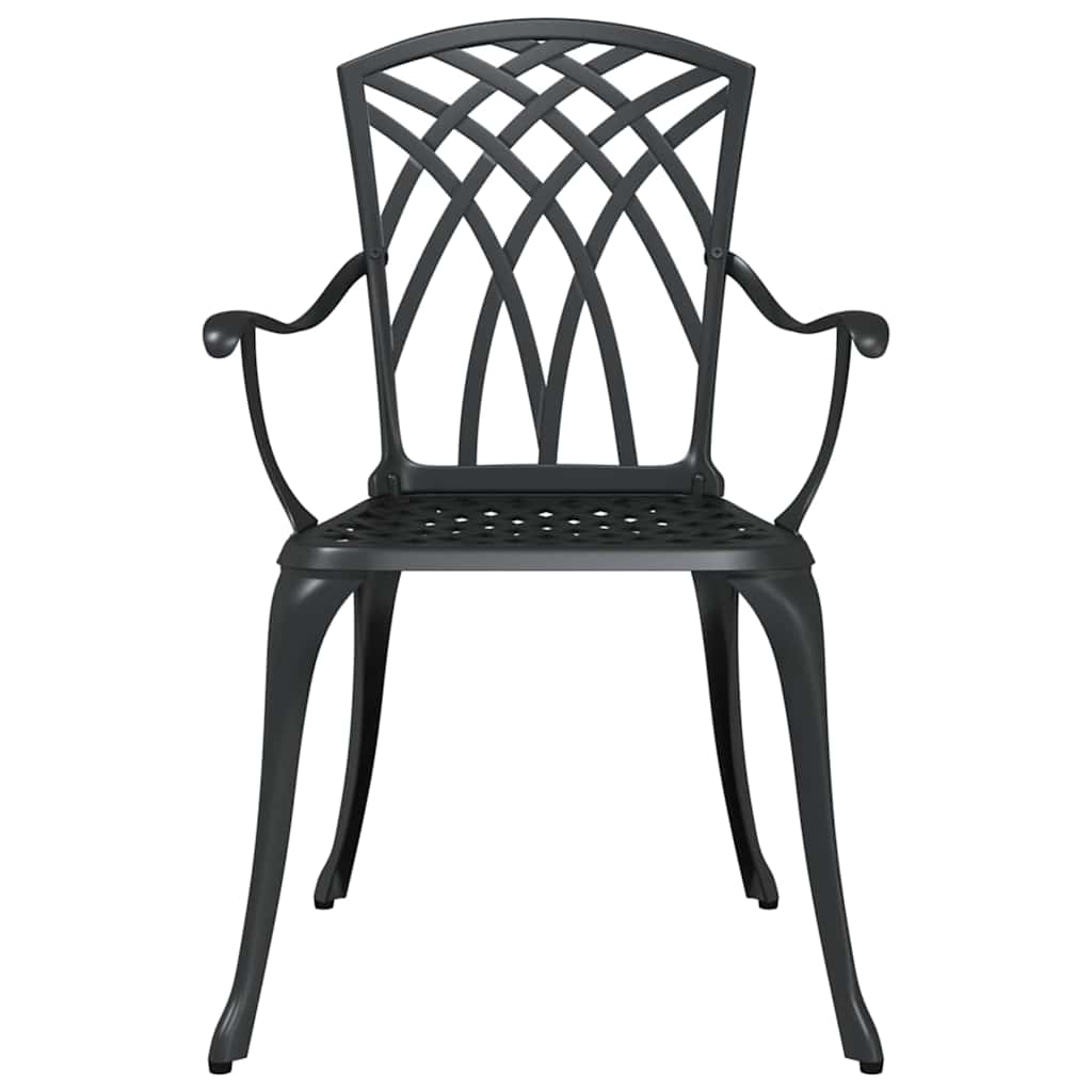 vidaXL Σέτ φαγητού για κήπο 5 pcs Μαύρο Αλουμίνιο