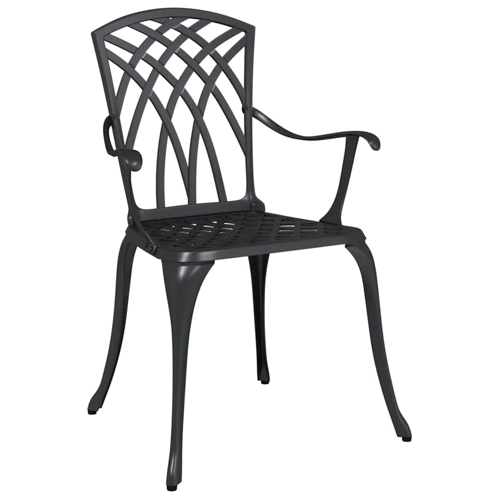 vidaXL Σέτ φαγητού για κήπο 7 pcs Μαύρο Αλουμίνιο