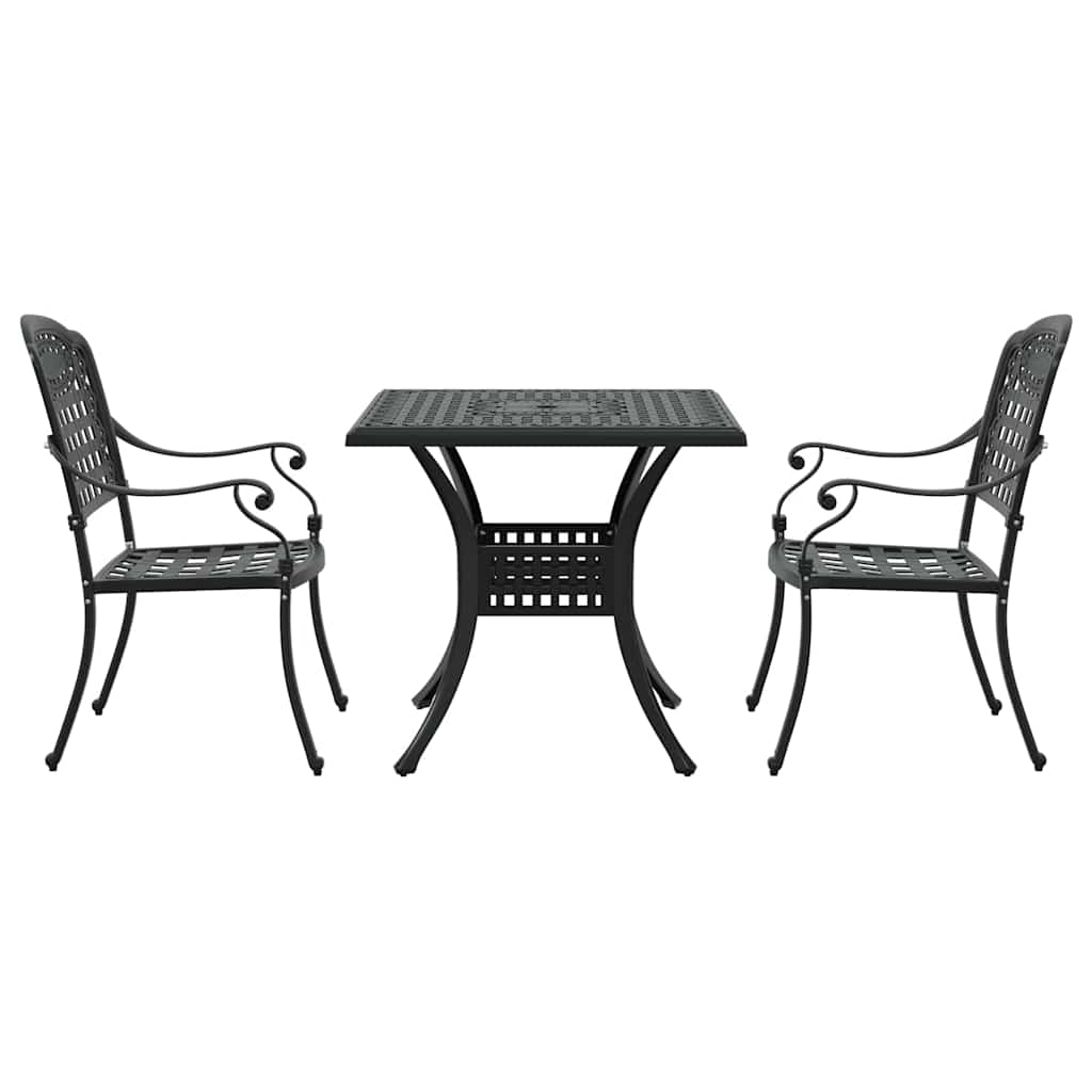 vidaXL Σερβίτσιο τραπεζιού κήπου 3 pcs Μαύρο Χυτό αλουμίνιο