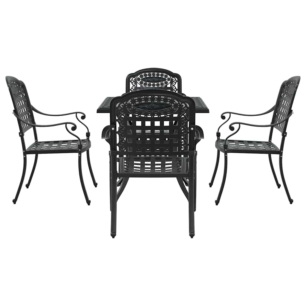 vidaXL Σερβίτσιο τραπεζιού κήπου 5 pcs Μαύρο Χυτό αλουμίνιο