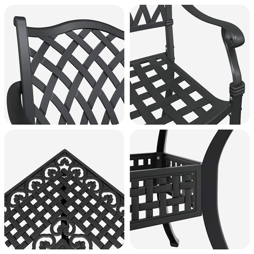 vidaXL Σερβίτσιο τραπεζιού κήπου 5 pcs Μαύρο Χυτό αλουμίνιο