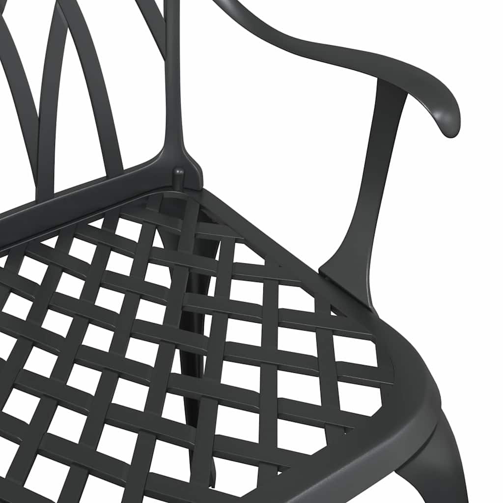 vidaXL Σερβίτσιο τραπεζιού κήπου 3 pcs Μαύρο Χυτό αλουμίνιο