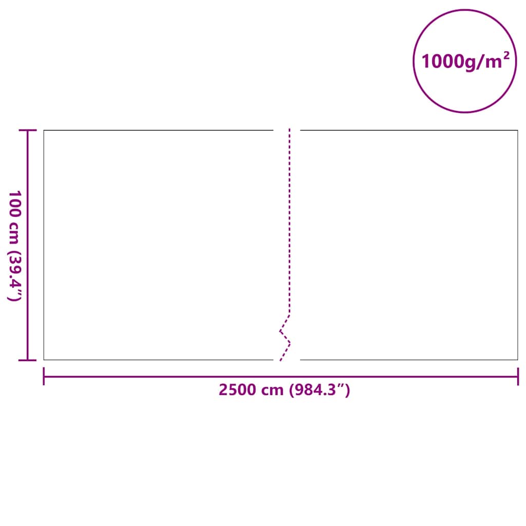 vidaXL Φλις Λίμνης 1000 γ/㎡ 1x25 μ