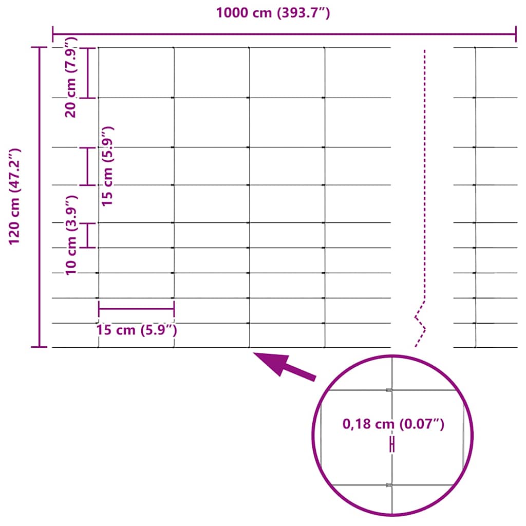 vidaXL Περίφραξη αγρού Γκρι 1.2 x 10 m Ατσάλι