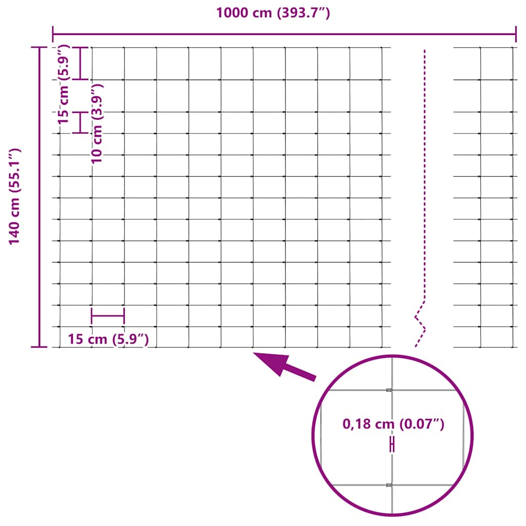 vidaXL Περίφραξη αγρού Γκρι 1.4 x 10 m Ατσάλι