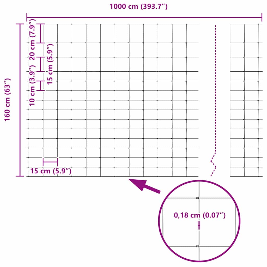 vidaXL Περίφραξη αγρού Γκρι 1.6 x 10 m Ατσάλι