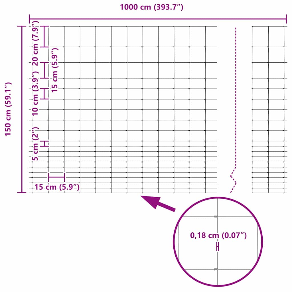 vidaXL Περίφραξη αγρού Γκρι 1.6 x 10 m Ατσάλι