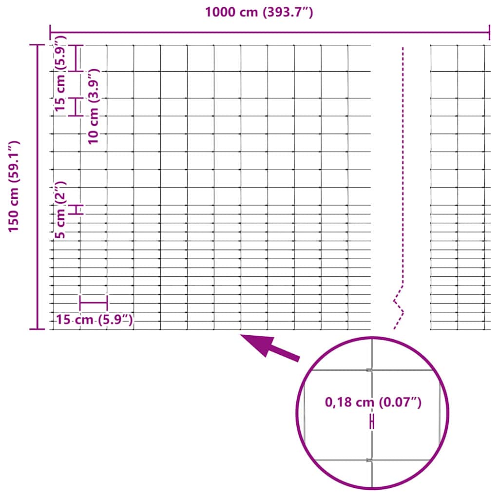 vidaXL Περίφραξη αγρού Γκρι 1.6 x 10 m Ατσάλι