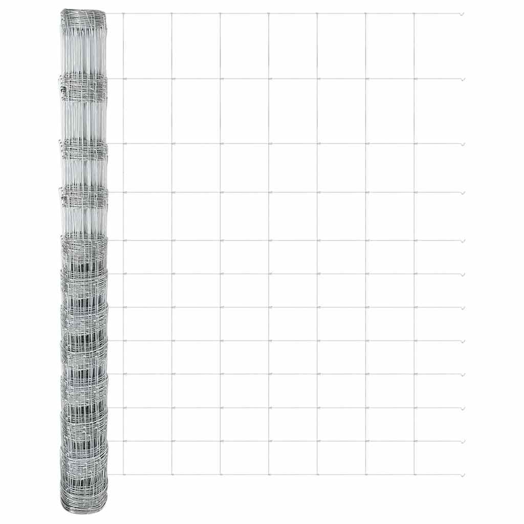 vidaXL Περίφραξη αγρού Ασημί 25 x 1.4 μ Γαλβανισμένος χάλυβας