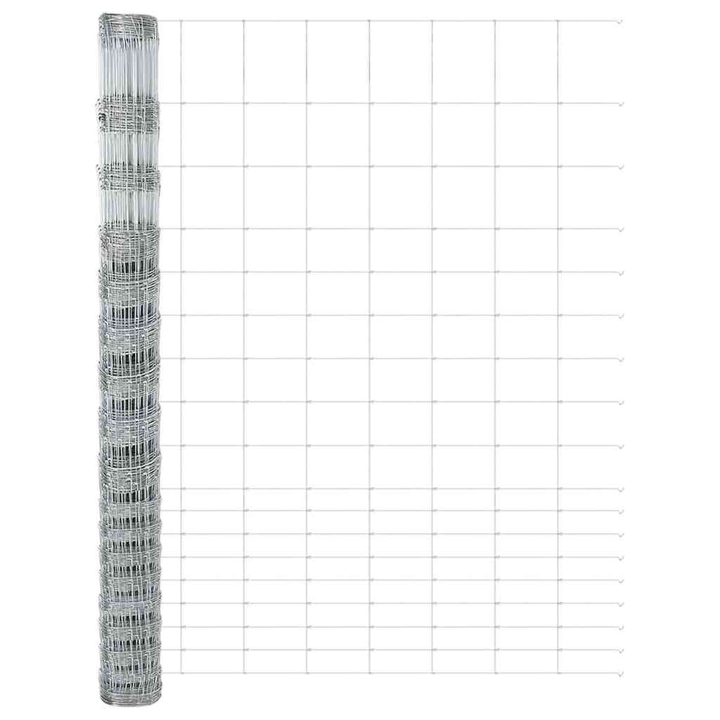 vidaXL Περίφραξη αγρού Ασημί 25 x 1.5 m Γαλβανισμένος χάλυβας