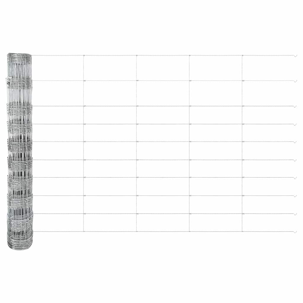 vidaXL Περίφραξη αγρού Ασημί 50 x 1 m Γαλβανισμένος χάλυβας