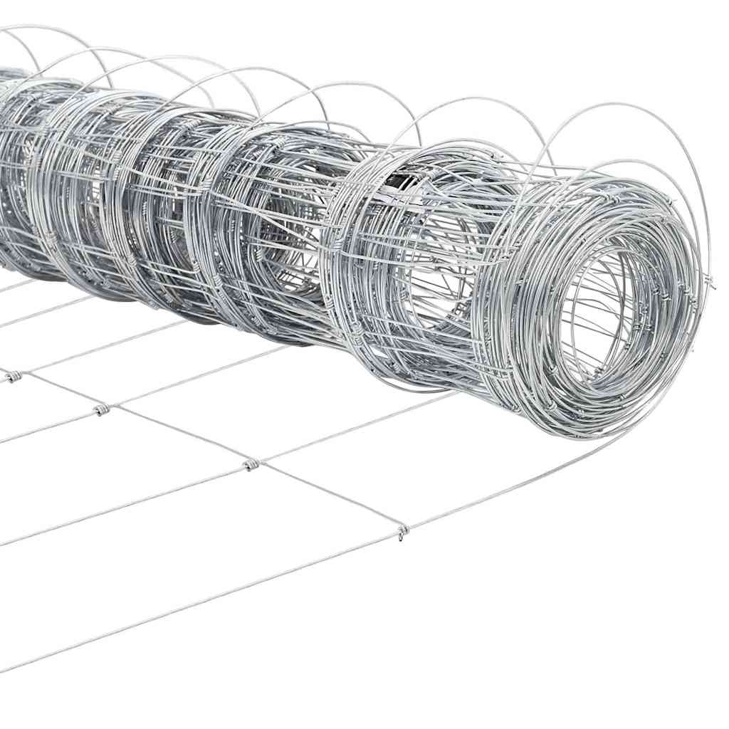 vidaXL Περίφραξη αγρού Ασημί 50 x 1.4 μ Γαλβανισμένος χάλυβας