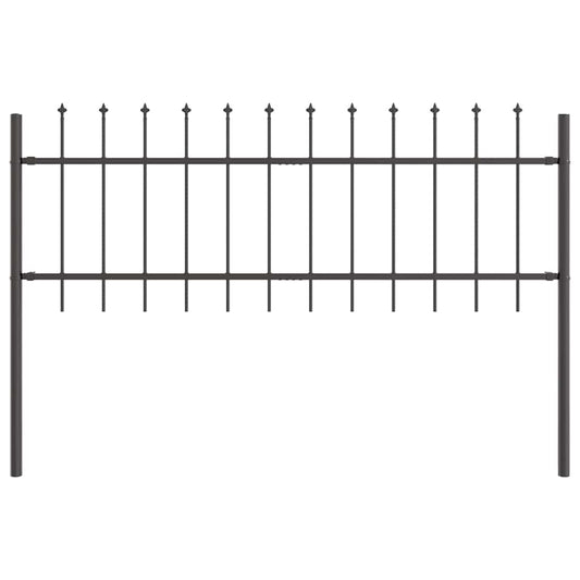 vidaXL Φράχτης Κήπου με Πότες Γκρι 1,7x0,6 μ Χάλυβας