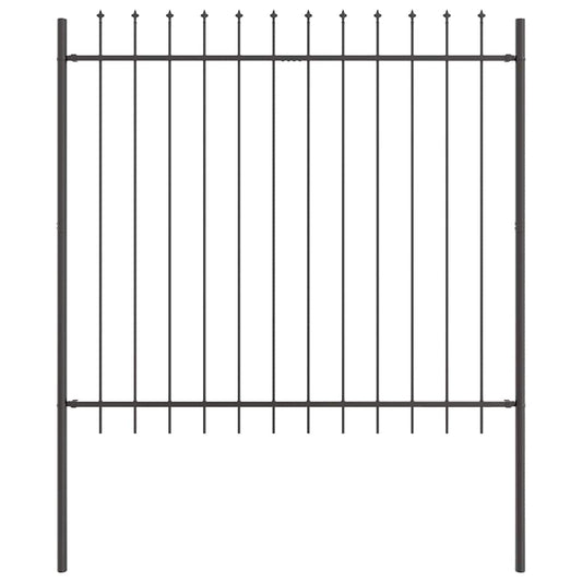 vidaXL Φράκτης Κήπου με Στεφάνι Γκρίζος 1,7x1,5 μ Χάλυβας