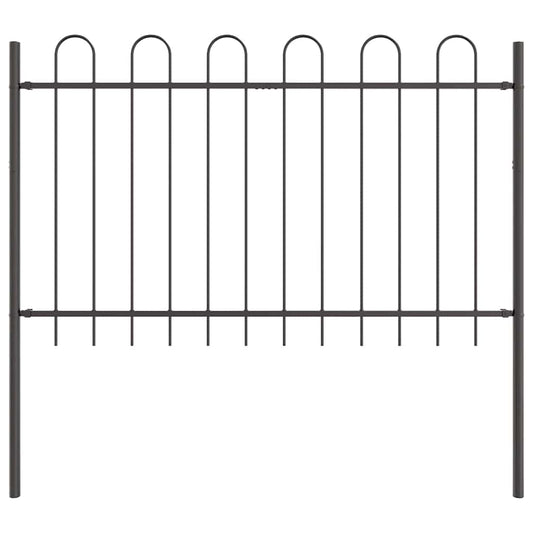 vidaXL Φράχτης Κήπου Γκρι 1.7 x 1 m Ατσάλι με Επικάλυψη Πούδρας