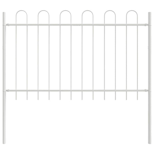 vidaXL Φράχτης Κήπου Λευκό 1.7 x 0.8 m Ατσάλι με Επικάλυψη Πούδρας