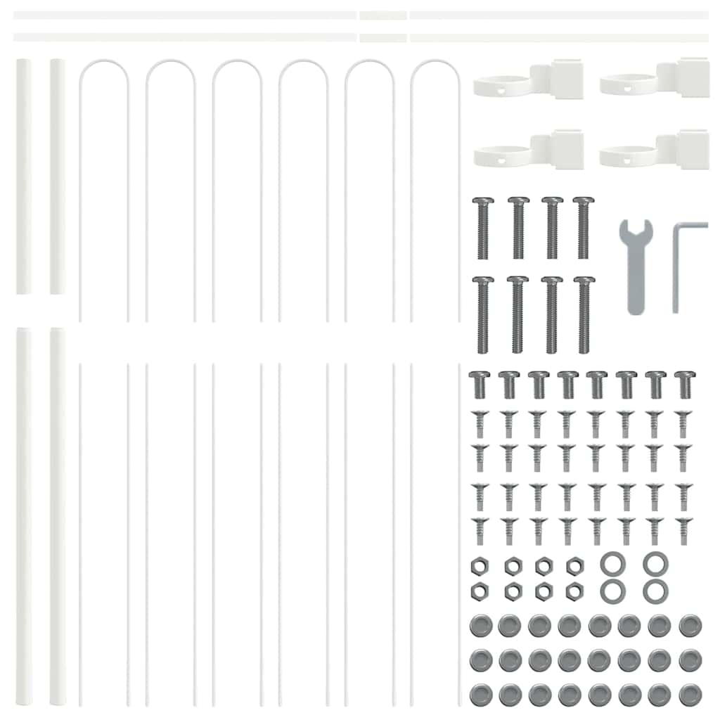 vidaXL Φράχτης Κήπου Λευκό 1.7 x 1.5 m Ατσάλι με Επικάλυψη Πούδρας