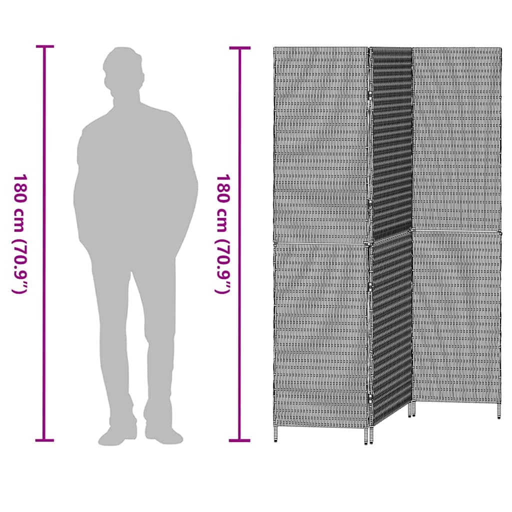 vidaXL Διαχωριστικό Δωματίου Μπεζ 147 x 180 cm συνθετικό ρατάν