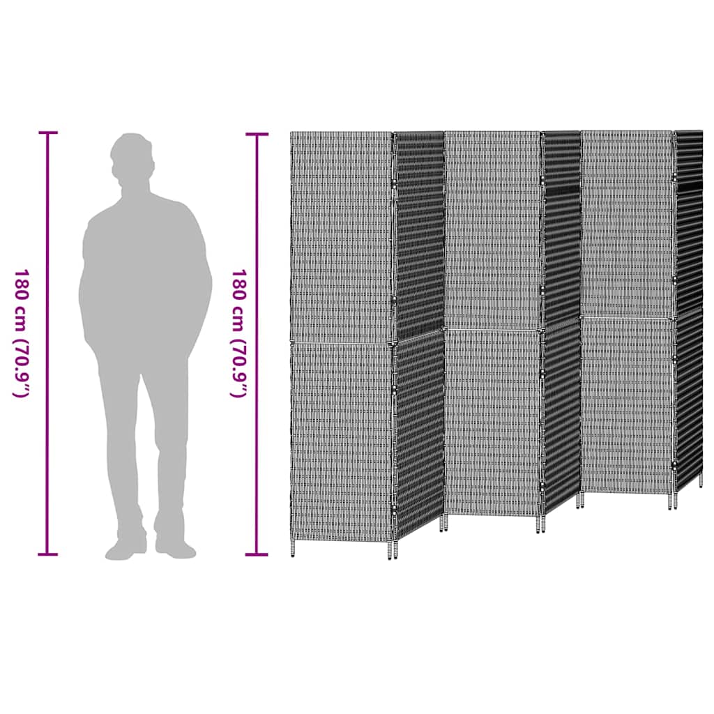 vidaXL Διαχωριστικό Δωματίου Μπεζ 292 x 180 εκ. συνθετικό ρατάν