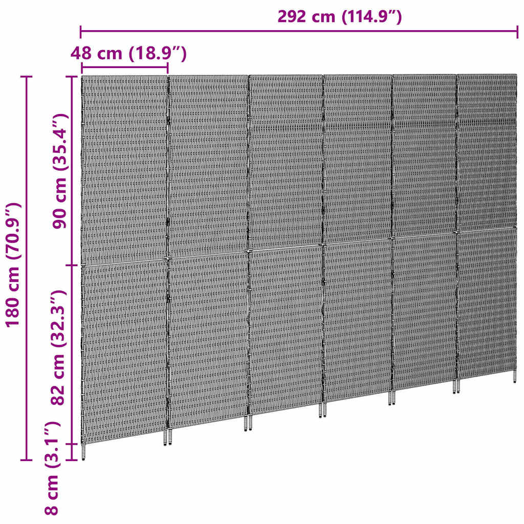 vidaXL Διαχωριστικό Δωματίου Μπεζ 292 x 180 εκ. συνθετικό ρατάν