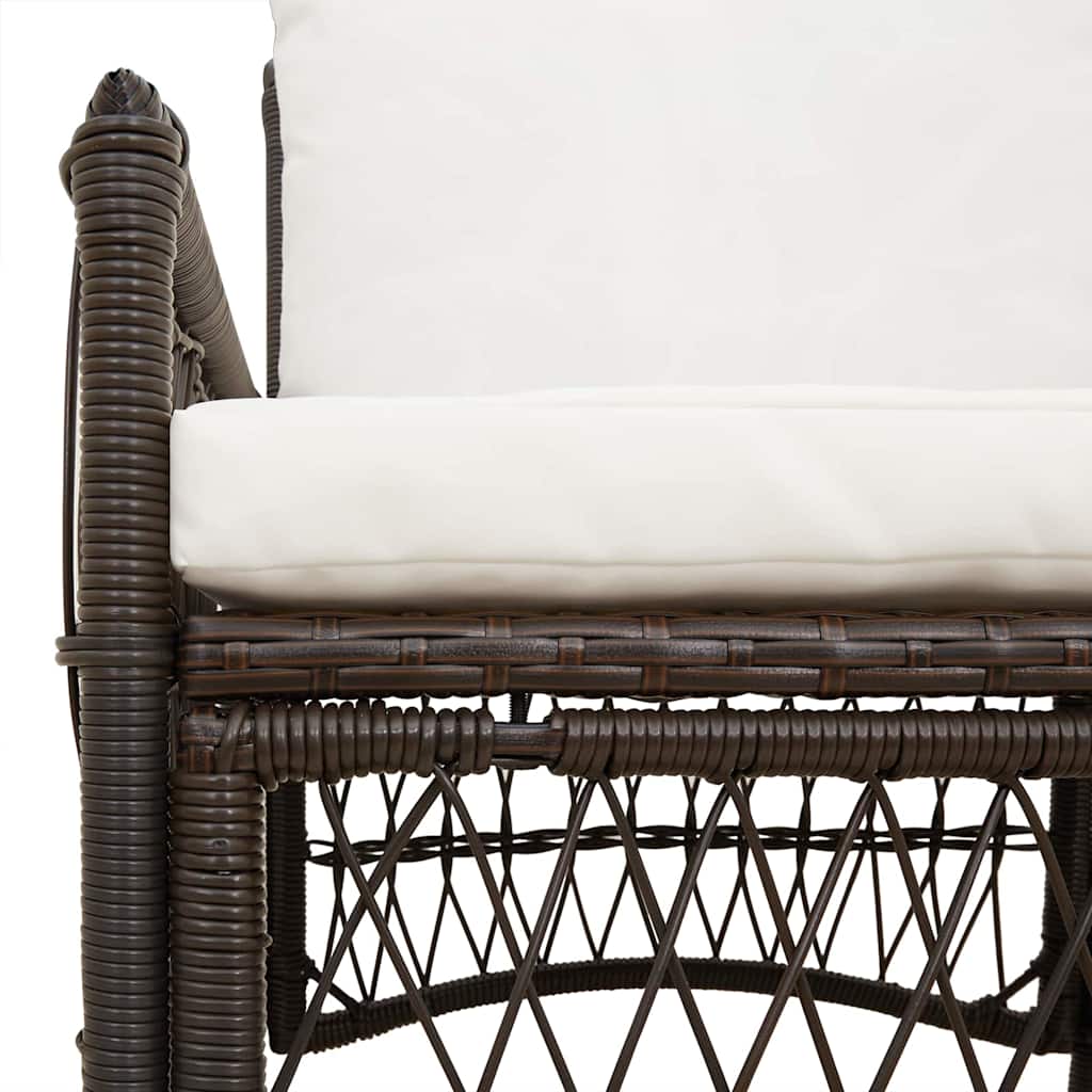 vidaXL Πολυθρόνα Κήπου με Μαξιλάρια Καφέ 60x70x78 εκ Πολυ Ρατάν