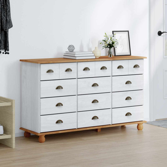 vidaXL Συρταριέρα ASKIM Λευκό 79 x 40 x 133,5 εκ Στερεά ξυλεία πεύκου