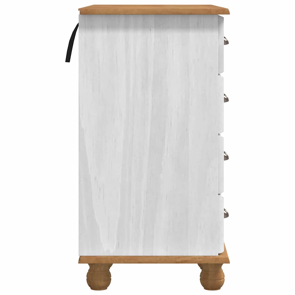 vidaXL Γραφείο ASKIM Λευκό 95 x 40 x 75 εκ. Μασίφ ξύλο πεύκου