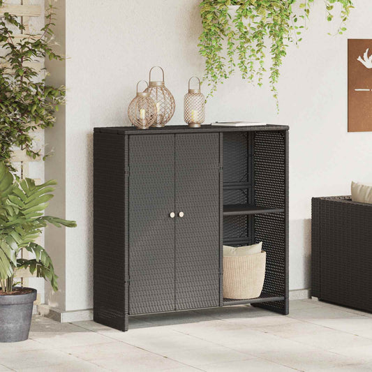 vidaXL Ντουλάπι αποθήκευσης με πόρτα Μαύρο 100 x 36 x 102 εκ Ρατάν