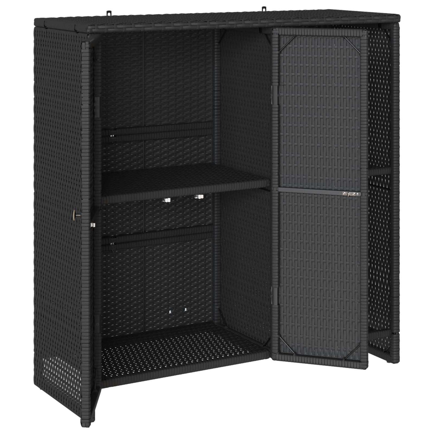 vidaXL Ντουλάπι αποθήκευσης με πόρτα Μαύρο 100 x 36 x 102 εκ Ρατάν
