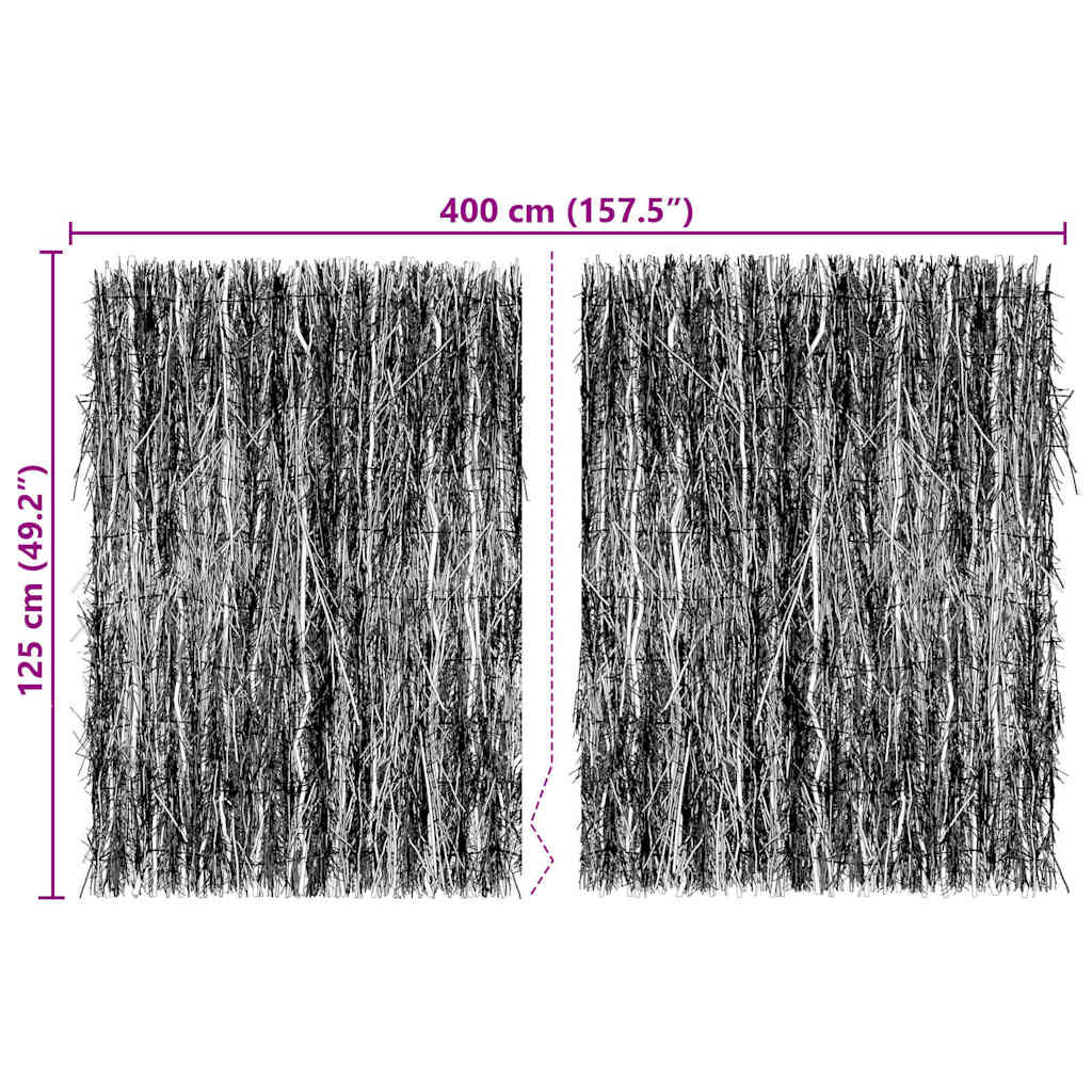 vidaXL Φράχτης από κλαδιά Καφέ 400 x 125 cm Ξύλινη Τρίχα